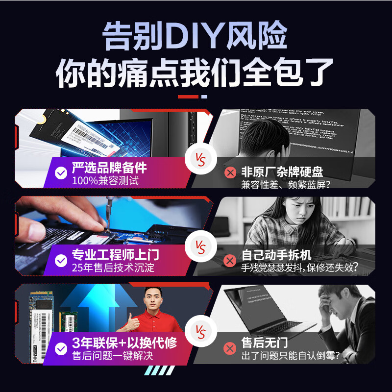 JDIY full brand door-to-door laptop installation, hard drive upgrade and modification, 1T gaming version LS