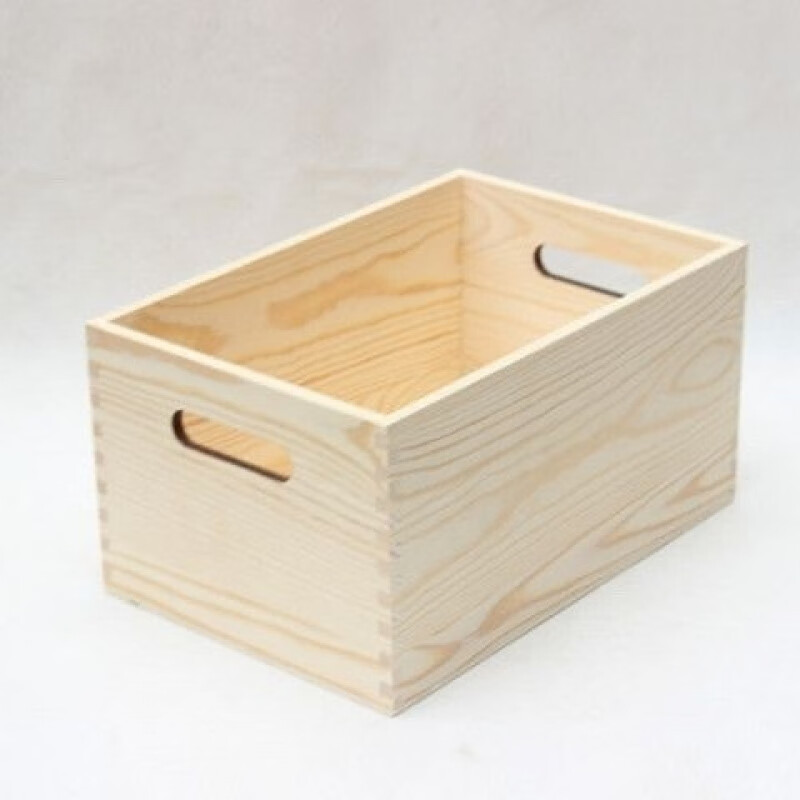 Uncovered custom wooden storage box desktop wooden box storage box mortise and tenon solid wood miscellaneous tools large wooden box retro color 30*20*15.4cm