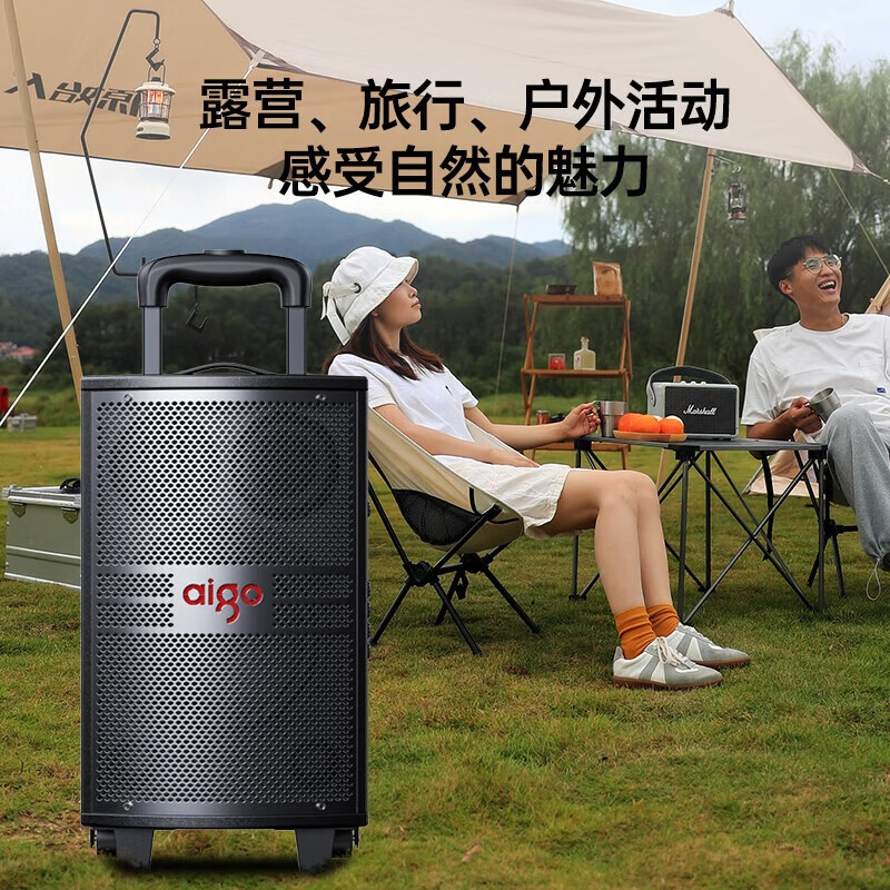 Patriot S308 8-inch square dance audio outdoor high-volume Bluetooth trolley speaker high-power portable mobile performance karaoke subwoofer street stall speaker dual microphones