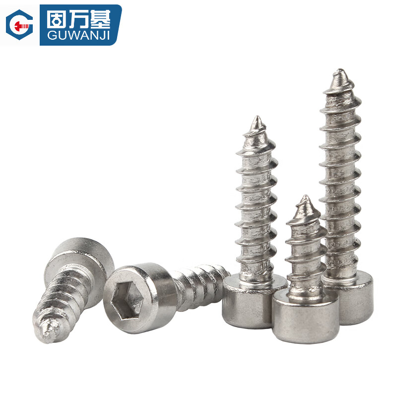 Guwanji 304 stainless steel hexagonal self-tapping screw cup head DIN912 audio speaker tip tail wood screw M8x80 5 pcs