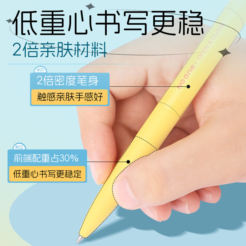 M&G Stationery Fun Decompression Switch Pen Gel Pen Double Bead Quick-Drying Bullet Black Pen 0.5 Student Writing Ink Pen 3 Pack AGPK6703
