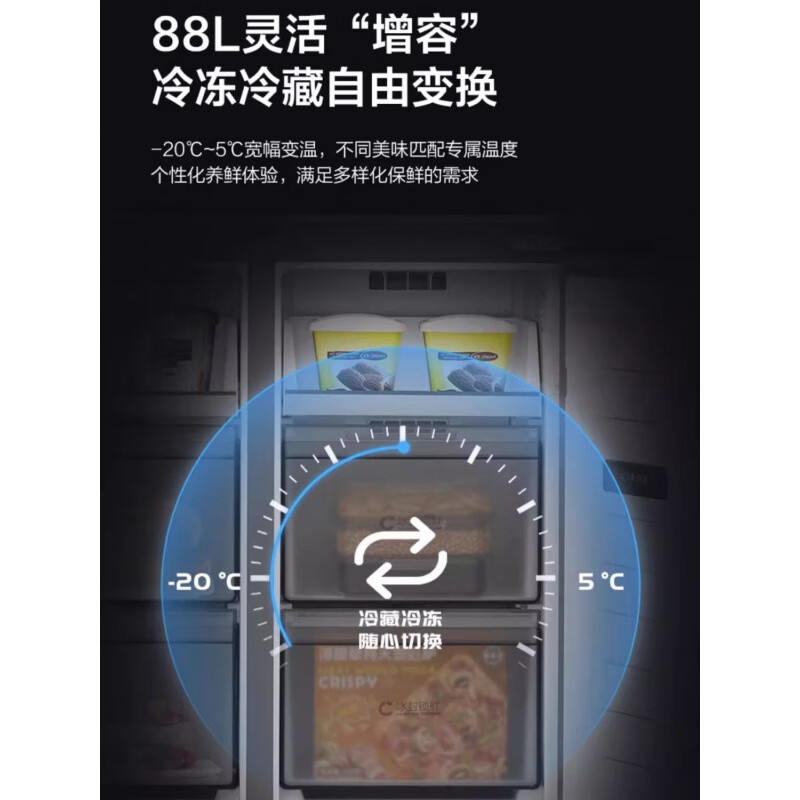 Ronshen's new RS Ronshen 500L flat-mounted IDP double purification double cycle flat-mounted cross four-door refrigerator new Ronshen ipd active sterilization-60cm