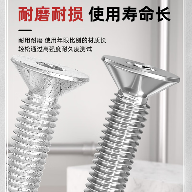 LNGA LANDGRE304 stainless steel cross countersunk head national standard flat head screw cross recessed bolt machine wire machine tooth screw machine screw M4*8mm countersunk head cross screw 50 pieces