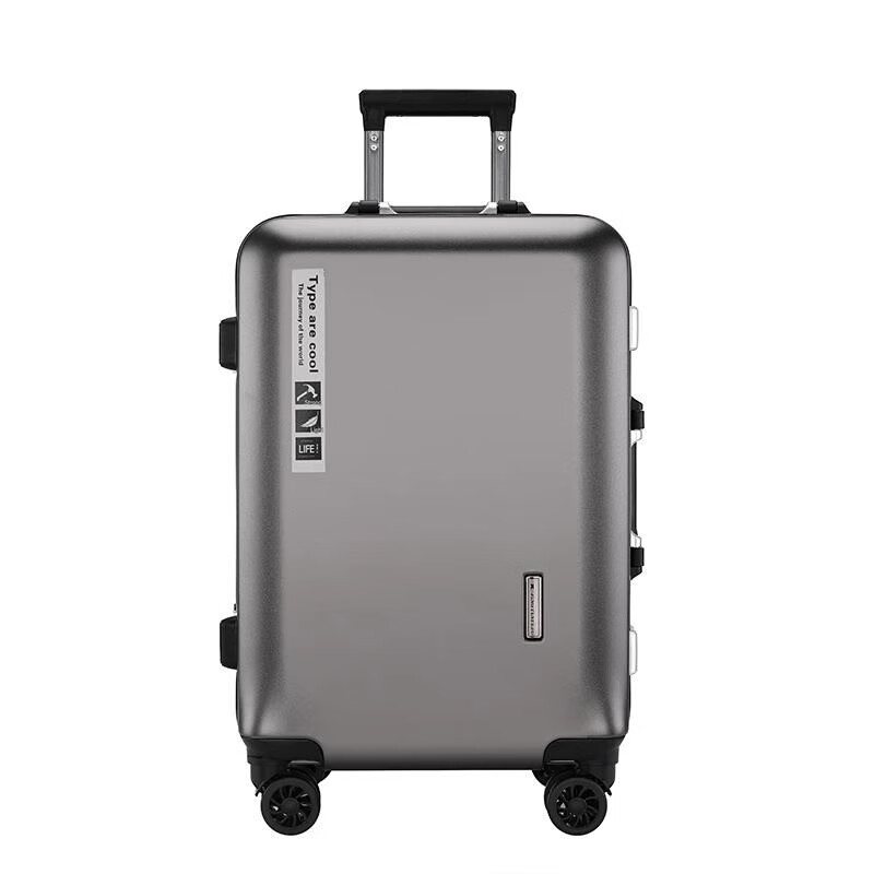 JCZS Germany 2025 new aluminum frame suitcase universal wheel large capacity boarding trolley suitcase classic black newly upgraded thickened aluminum frame + usb interface 20 inches boarding suitcase standard free shipping insurance