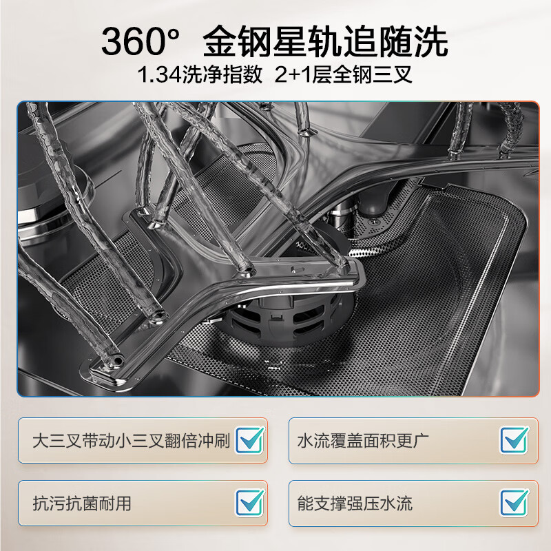 Boss (Robam) 15 sets under the stove, H1N1 disinfection, salt system G1mini2.0 black embedded dishwasher for home use, fully automatic, independent UV disinfection, layered washing W64B35D