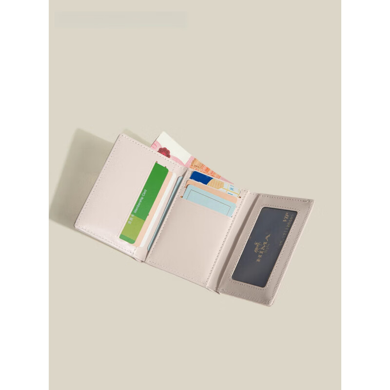 Casa-kups Birthday Gift Cute Cat Small Wallet 2025 New Women's Tri-fold Multi-Card Slot Card Holder Purple-Wallet