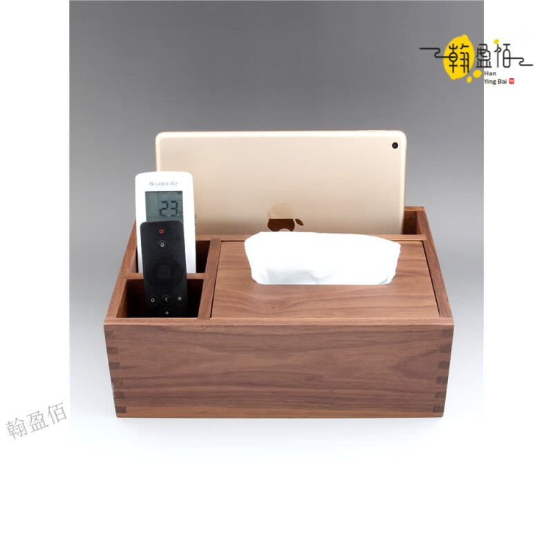 North American black walnut solid wood paper box black walnut tissue box home living room coffee table light luxury remote control elegant trumpet - free big mushroom - solid copper bird North