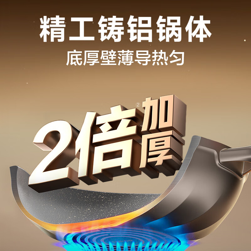 SUPOR wok has titanium and is not afraid of shoveling. The wok is non-stick and 8 times wear-resistant. The frying pan 32cm is universal and can be put into the dishwasher.