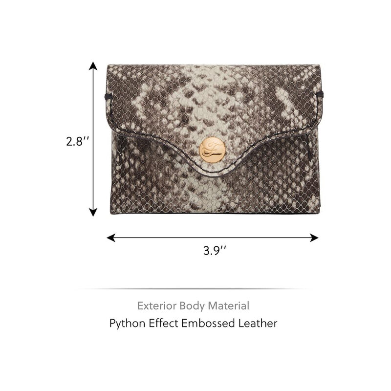 Fossil Women's Python Leather Card Holder 9cm Compact Card Storage Multifunctional Fashion Wallet Python Color Blocking One Size