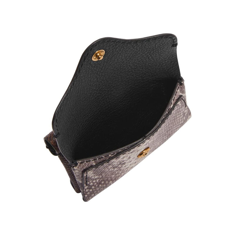 Fossil Women's Python Leather Card Holder 9cm Compact Card Storage Multifunctional Fashion Wallet Python Color Blocking One Size