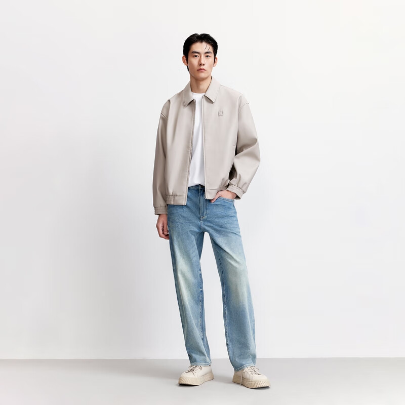 JACK&JONES Men's Autumn Jacket Fashion Trend Lapel Loose Side Pockets Elastic Hem Top 2253P3002