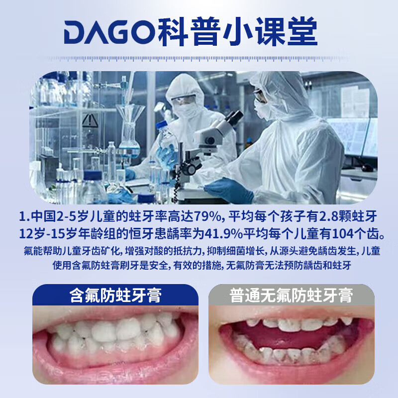 SOAO children's toothpaste 3-12 years old containing fluoride to prevent cavities Ora fluoride children's toothpaste gum care remove stains fresh breath 60g