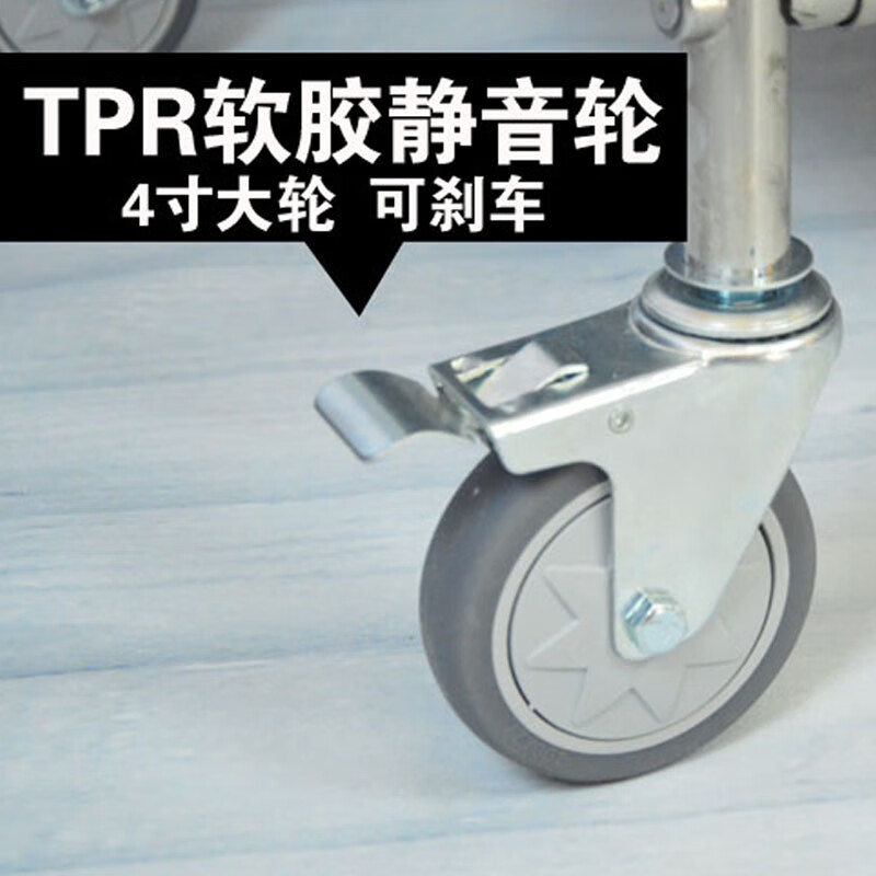 Folding linen cart, stainless steel collection trolley, cleaning room entrance cart, hotel room service cart, work cart, extra thick folding linen cart (with blue bag)