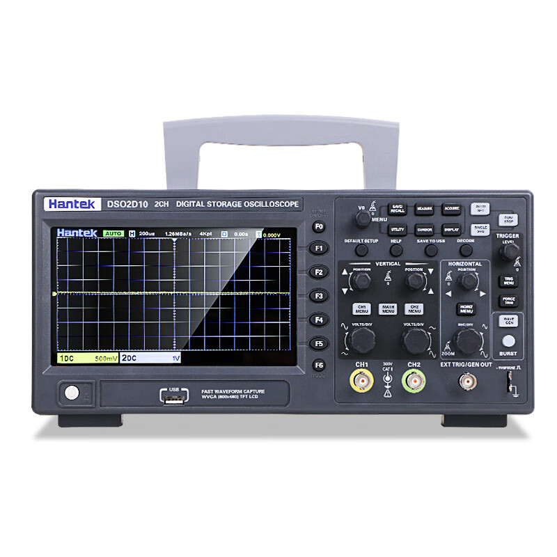 HantekHantek digital storage oscilloscope DSO2C10+ dual channel 100M bandwidth 2D50 with signal source T3100 (100MHz) high voltage probe