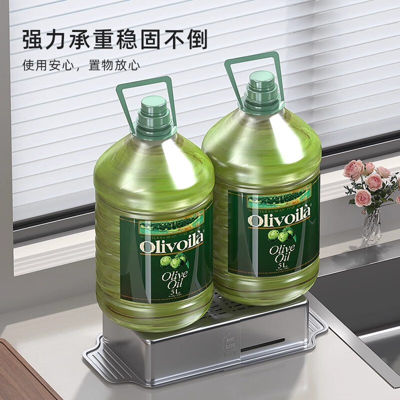 Jiudulong kitchen sink drain rack 304 stainless steel telescopic drain basket new style bowl and chopsticks storage rack above the sink retractable 304 drain basket - large size