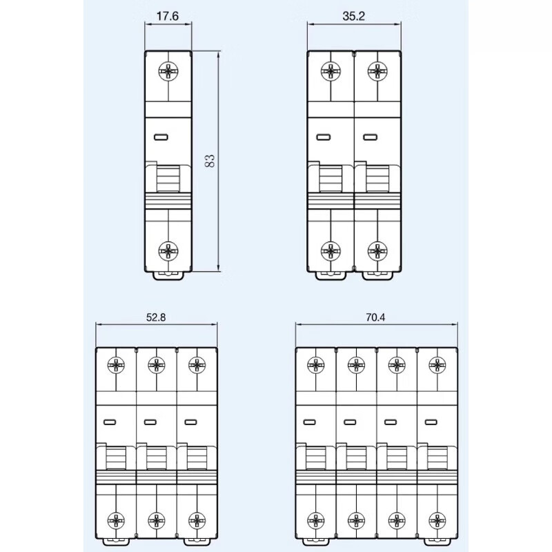 LS small circuit breaker air switch/1P2P3P/1A6A10A20A32A40A63A/BK63N 1A Type C x 4P