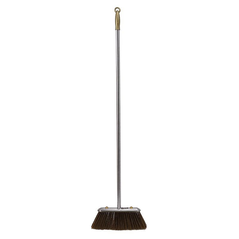 Broom single strong and durable stainless steel thickened dustpan set 2023 new reinforced commercial broom household garbage shovel combination outdoor style broom (hard bristles) short pole 96CM broom