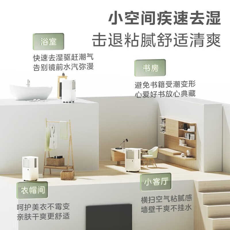 Midea dehumidifier dehumidifier WIFI intelligent control positive and negative ion sterilization intelligent control household soft sound dehumidifier dehumidification capacity 24 liters/day CF24BD/N7-DY 12L/day 2-20 bedroom dry clothes moisture-proof OQ1 24L/day 50 household dehumidifier