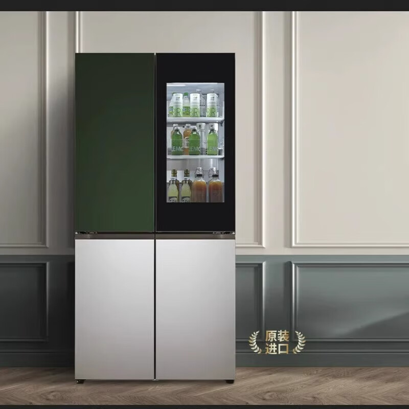 LG refrigerator offline same model 638L cross-shaped four-door large-capacity ice-fun knock-knock fully automatic ice machine ice bar door-in-door panoramic perspective window intelligent variable frequency air-cooled frost-free 617L|cross-shaped four-door|originally imported F621GE65B