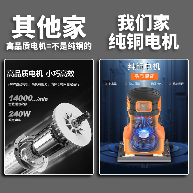 Juquan (JU QUAN) sander, industrial grade putty sander, sandpaper machine for polishing wall furniture, wood wall, can polish right angles