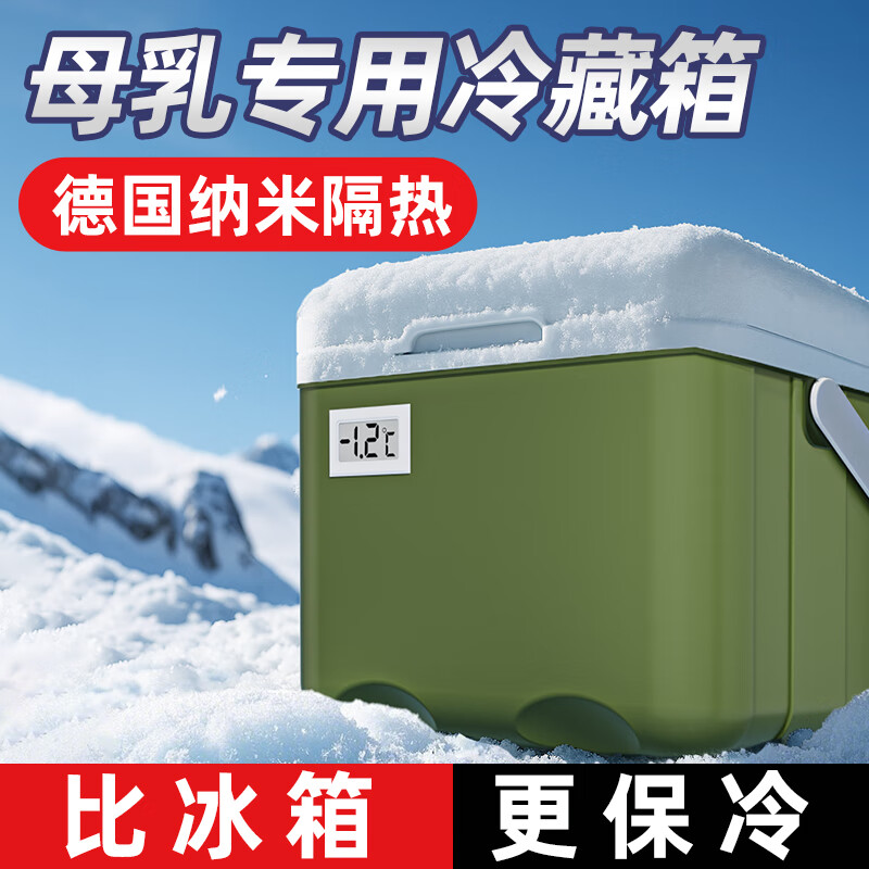 Dengjie Milk Storage Refrigerator Breast Milk Special Refrigerator Car Insulated Box Refrigerated Mini Storage Frozen Milk One Person Portable German Nano Material Green Digital Display Model 6L No Specifications