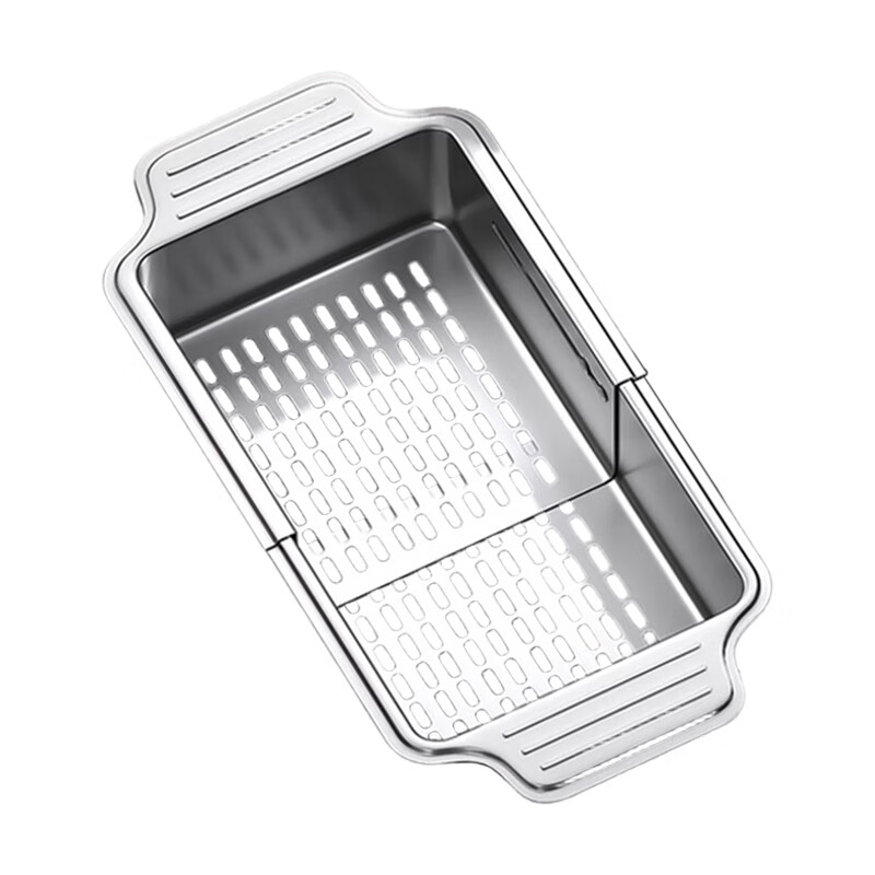 Jiudulong kitchen sink drain rack 304 stainless steel telescopic drain basket new style bowl and chopsticks storage rack above the sink retractable 304 drain basket - large size