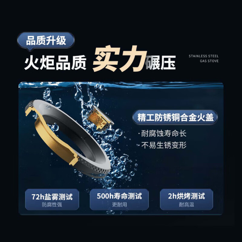 Vantage trade-in gas stove household canned liquefied gas embedded 5.0kW fierce fire first-class energy-efficiency gas stove double stove stove i10071B