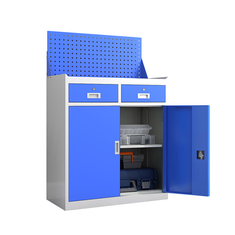 Qinzhu Tool Cart Mobile Tool Cabinet Workshop Storage Cabinet Parts Storage Cabinet Maintenance Trolley Two-Pull With Net Wheelless