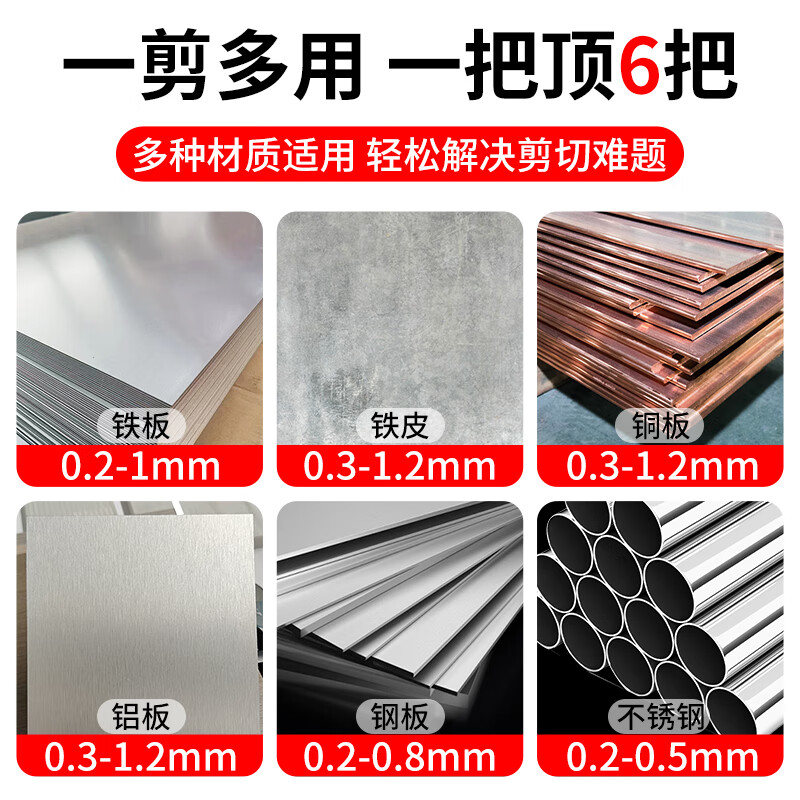 Luxianzi Colored Steel Tile Cutting Artifact Shearing Iron Sheet Aluminum Clasp Plate Electric Hand Electric Drill Shearing Shear Special Cutting Shear Lithium Battery Special Model Industrial Grade + 5 Accessories Gift