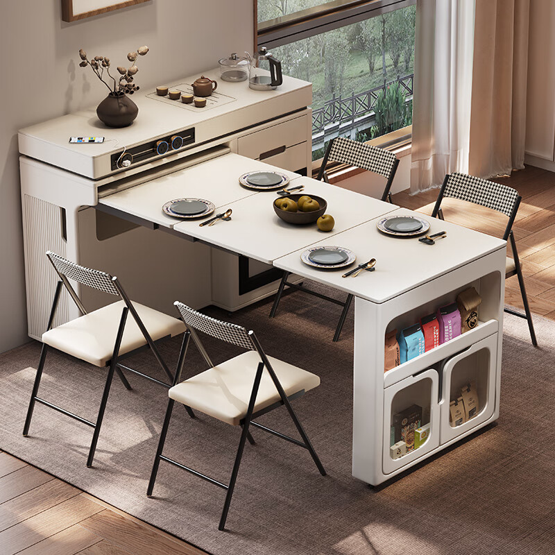 Micro Art 2026 sideboard island table integrated household retractable folding small apartment multi-functional bar guide dining table high-end retractable dining table (no tea making and no refrigerator)
