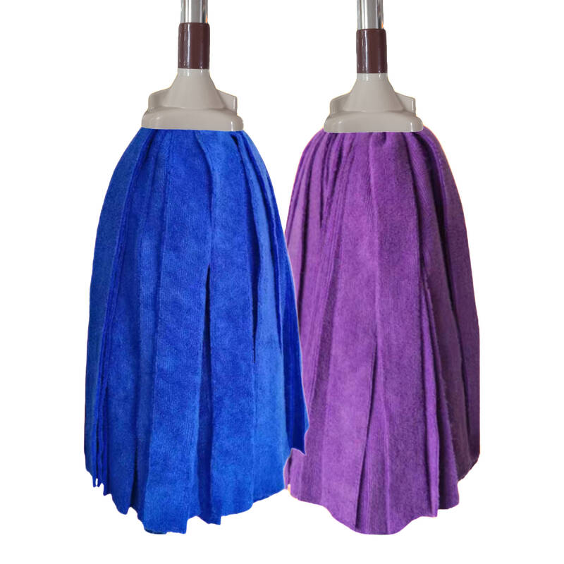 OEIN old captain upgraded towel mop customized with enlarged mop strips household water-absorbent hand-washable old-fashioned mop, one pole and one head 520 grams, blue custom model