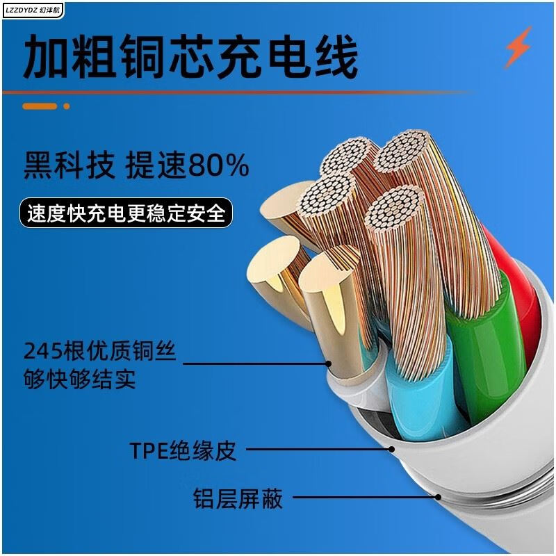 Huawei applies 66W original data cable mate40pro mobile phone Huawei nova9/nova10 charging cable 6A Honor 50/60/70 fast charging 100W tpyec flash charging Android 1 pack (1.5 meters) fast charging cable 66W 10cm