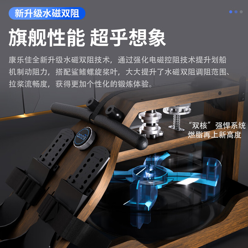 Kanglajia K7130P rowing machine household foldable hydromagnetic double flame retardant fat silent smart aerobic indoor fitness equipment water splash 32 gears double fat burning flagship model