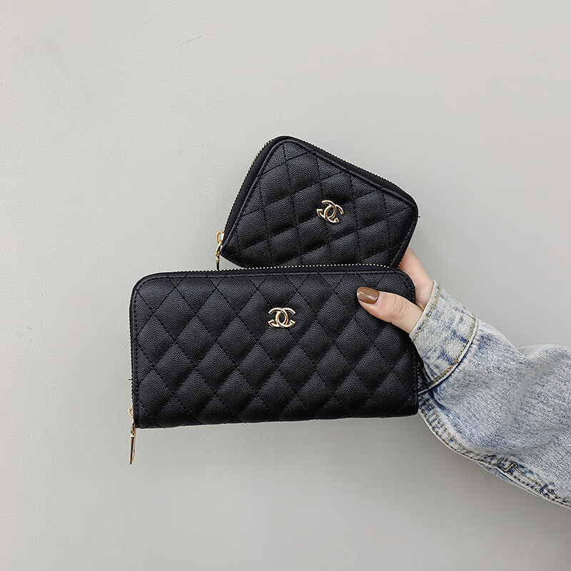 Kangaroo wallet women's long zipper embroidery fashion versatile mobile phone wallet short wallet large capacity European and American style coin purse sheepskin pattern short