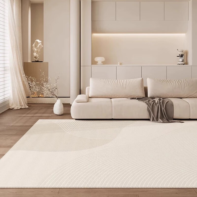 DEEMOON Living Room Carpet Light Luxury and High-Level Sense Bedroom Cream Style Imitation Cashmere Large Area Dirty Resistant Carpet 200*300