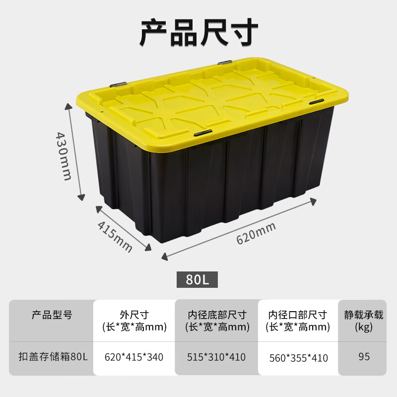 Gulihuang turnover box industrial product storage box plastic logistics box storage box finishing box large 620*415*430 with lid