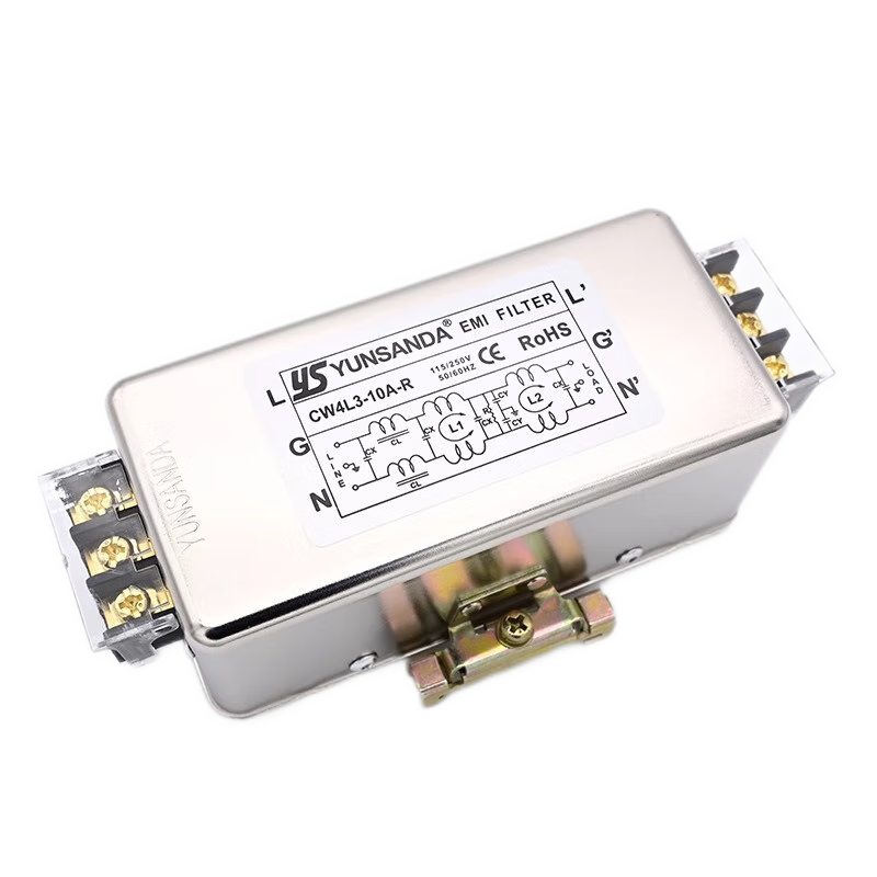 YS YUNSANDA single-phase double-pole three-pole high-performance rail-type power filter 220v AC anti-dry CW4L3-10A-R three-pole rail