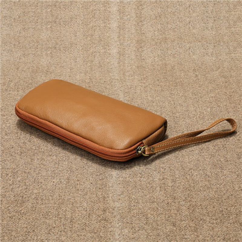 Kangaroo Leather Clutch Couple's Large Capacity Clutch Cowhide Commuting Mobile Phone Bag Women's Long Wallet Coin Purse Black God of Wealth Clutch