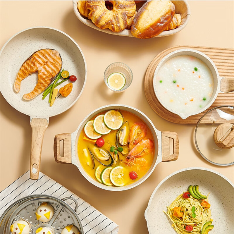 OTHER/Other new products household full set of non-stick kitchen utensils set combination frying pot stew soup steaming pot electric frying pot lid