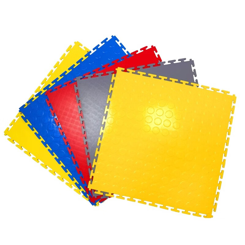 New energy PVC lock floor mat insulated car repair shop blue 500*500*6mm (polka dot pattern) 10kv