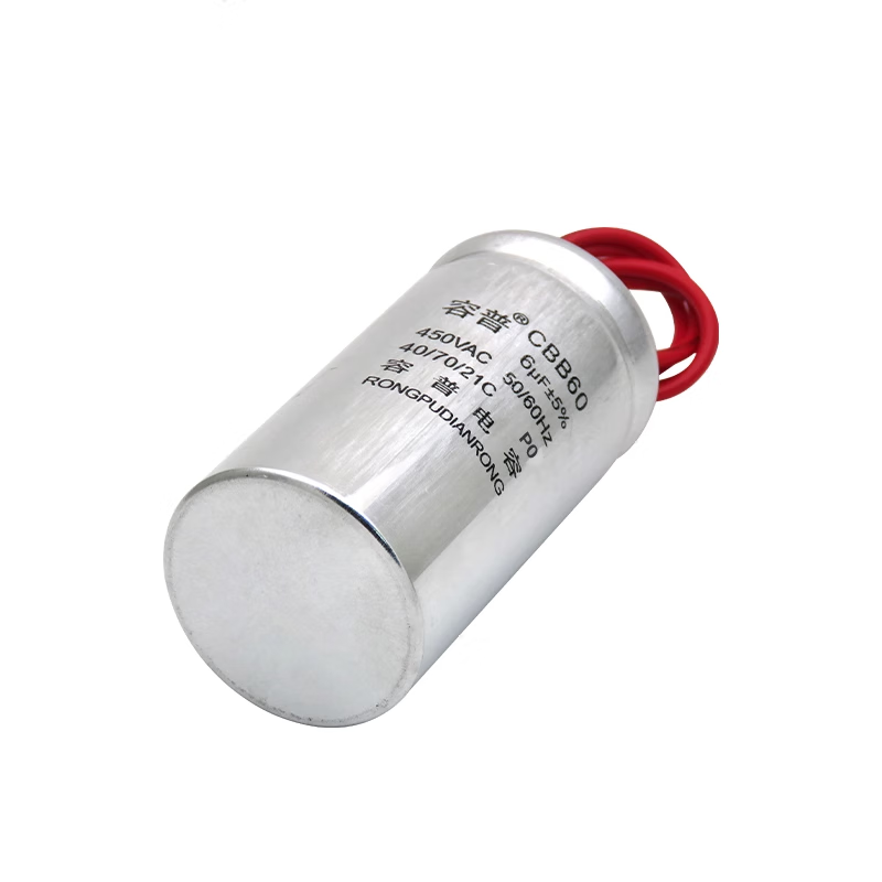 CBB60 motor washing machine dehydrator water pump starting capacitor 4UF/6/8/10/12/18UF 450V aluminum shell 8UF 450V aluminum shell