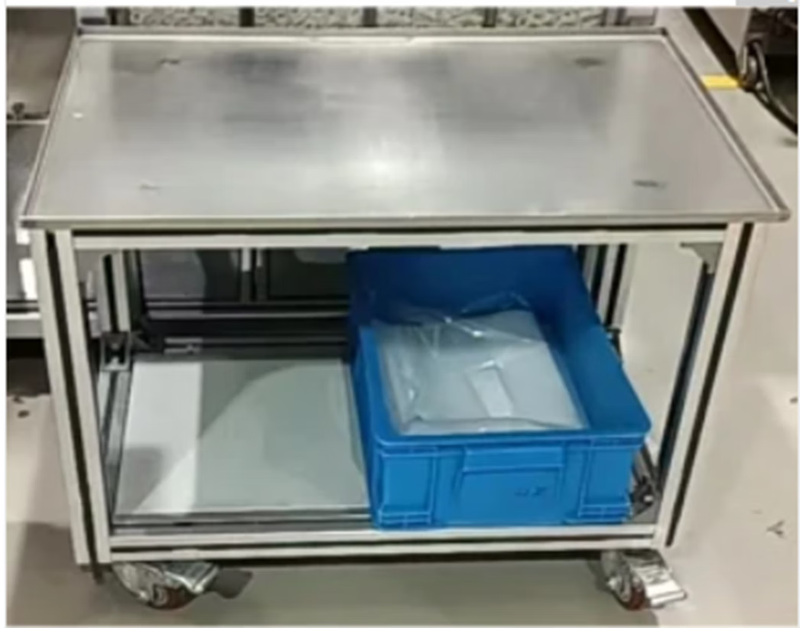 Leidi product display rack made of 4*4 industrial aluminum profiles stainless steel countertop 1000*700*950