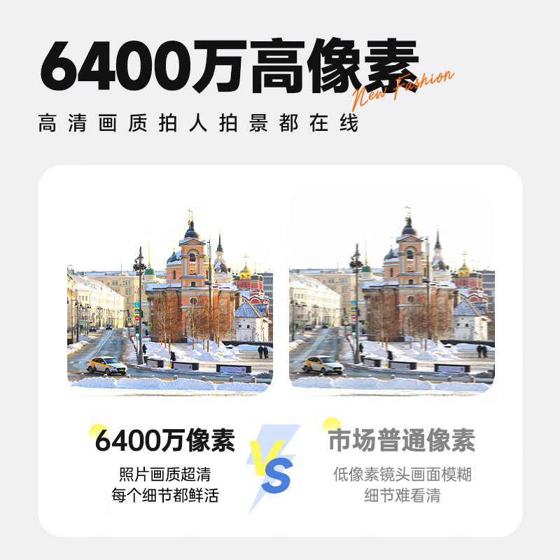 SONGDIAN student digital camera front and rear dual camera 6400W pixel vlog campus travel replacement CCD official standard + wide-angle lens 64G memory white