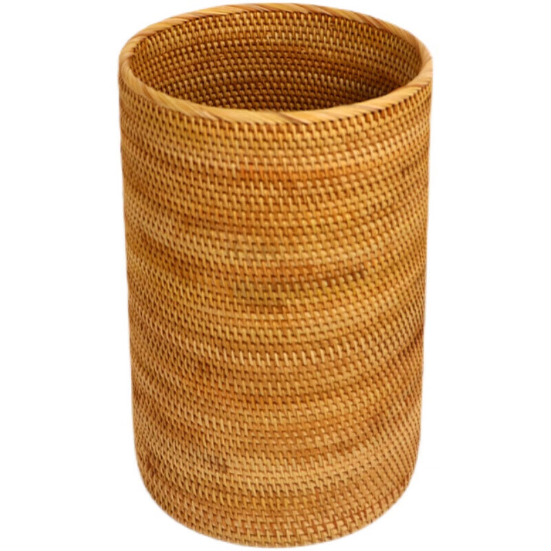 Vietnamese rattan handmade calligraphy and painting storage basket calligraphy and painting storage cylinder Chinese study calligraphy scroll tube dry flower bucket paper basket calligraphy and painting storage basket square 25*25*50cm