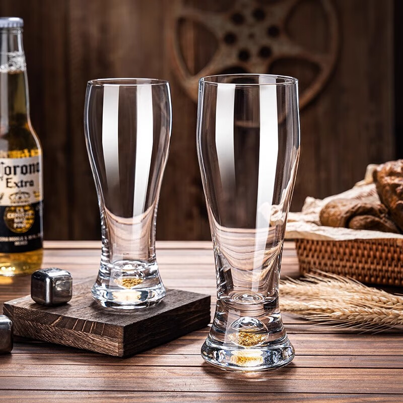 SPEIGLENG French crystal glass beer mug large capacity household light luxury high value special craft beer mug set gold foil large waist 500ml/6 pieces + crystal rotation