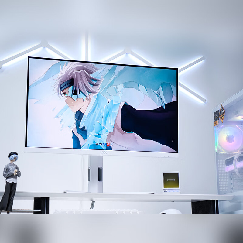 99% new AOC 27-inch 2K 300Hz Love Eye circular polarization + hardware low blue light eye protection FastIPS HDR400 HDMI2.1 elegant white gaming monitor Q27G4SL/WS