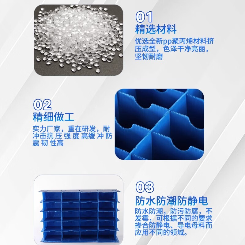 Pp hollow board turnover box plastic corrugated board Wantong board calcium plastic box folding knife card plastic box customization blue contact customer service for customized size