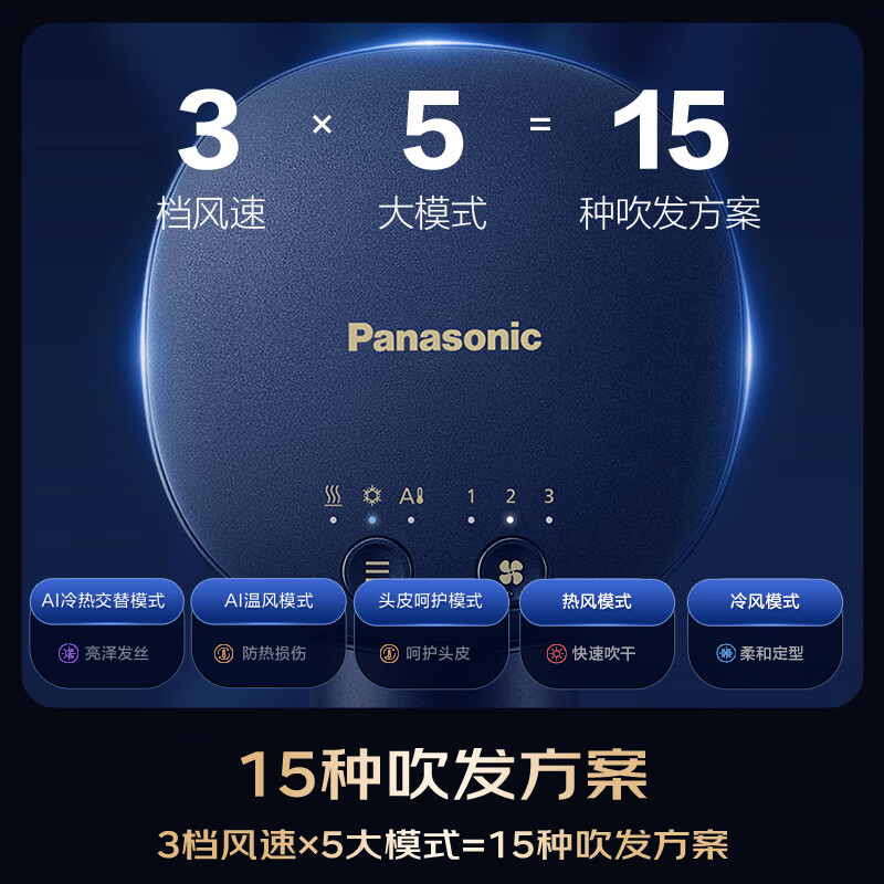 Panasonic Ouyang Nana's same style Huaxin Pro high-speed hair dryer Nanoyi household hair dryer negative ion as a New Year gift for girlfriend Haze Blue EH-NW70