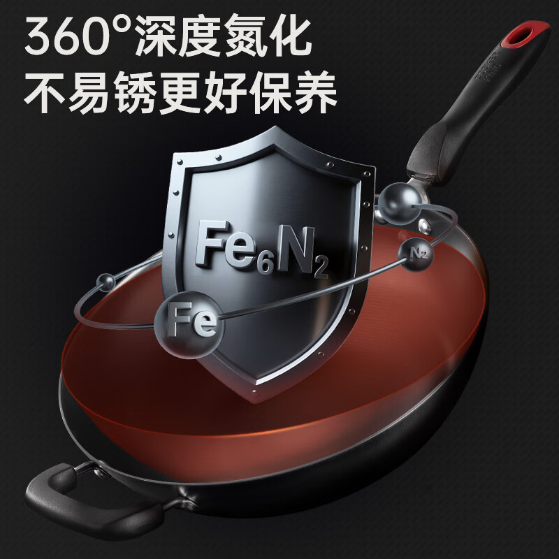Cui Dahuang wok iron pot handed down from generation to generation uncoated cast iron wok 32cm induction cooker gas stove universal pot C32D2