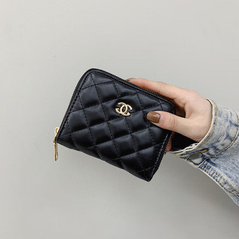 Kangaroo wallet women's long zipper embroidery fashion versatile mobile phone wallet short wallet large capacity European and American style coin purse sheepskin pattern short